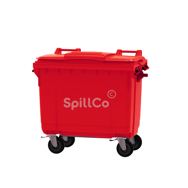 660 ltr mobile garbage bin red